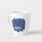 Tasse Latte Script chic Blue Schmear Cinquante et FABULEUX Ann (Angle gauche)