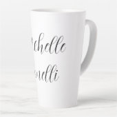 Tasse Latte Script classique élégant Ajouter votre nom Plain (Angle droit)