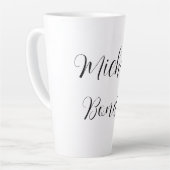 Tasse Latte Script classique élégant Ajouter votre nom Plain (Angle gauche)