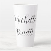 Tasse Latte Script classique élégant Ajouter votre nom Plain (Devant)