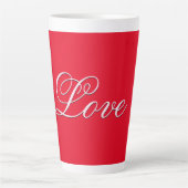 Tasse Latte Script de calligraphie Mariage tendance Love Red (Devant)