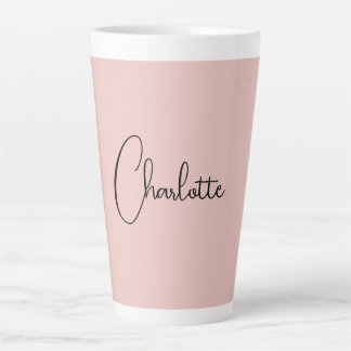 Tasse Latte Script de calligraphie minimaliste Nom Rose Or