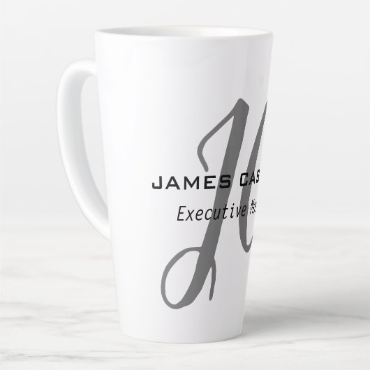 Tasse Latte Script de calligraphie Monogramme moderne professi (Angle gauche)