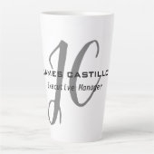Tasse Latte Script de calligraphie Monogramme moderne professi (Devant)
