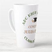 Tasse Latte Script de célébration de fin d'études secondaires (Angle gauche)