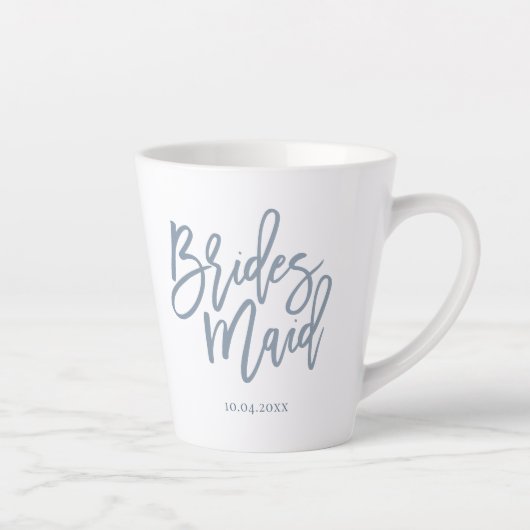 Tasse Latte Script de lettre de femme de chambre bleu Dusty (Droite)