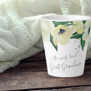 Tasse Latte Script de Mémé adorée & Roses sauvages