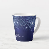 Tasse Latte Script de nom de monogramme de la parties scintill (Angle droit)