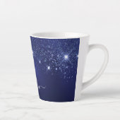 Tasse Latte Script de nom de parties scintillant bleu marine (Droite)