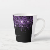 Tasse Latte Script de nom de parties scintillant violet noir g (Droite)