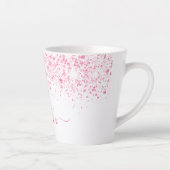 Tasse Latte Script de nom rose blanc (Droite)