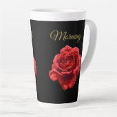 Tasse Latte Script doré personnalisé élégant Rose rouge modern (Angle droit)