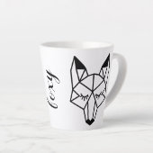 Tasse Latte Script Foxy Fox géométrique moderne (Angle droit)