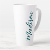 Tasse Latte Script manuscrit foncé tendance Turquoise (Angle droit)