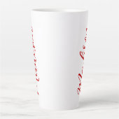 Tasse Latte Script manuscrit Nom rouge en gras personnalisé (Devant)