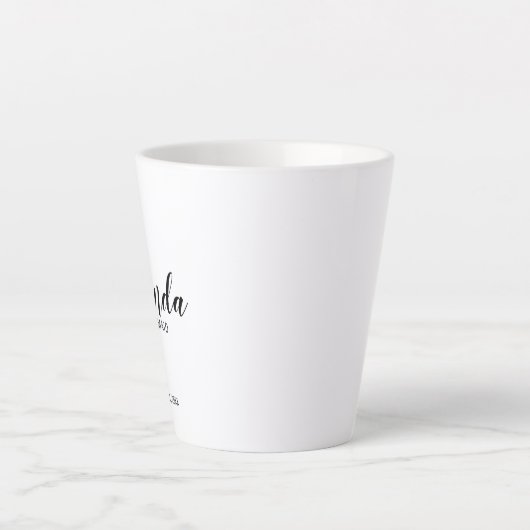 Tasse Latte Script moderne Présentatrice personnalisée Café Mu (Devant)