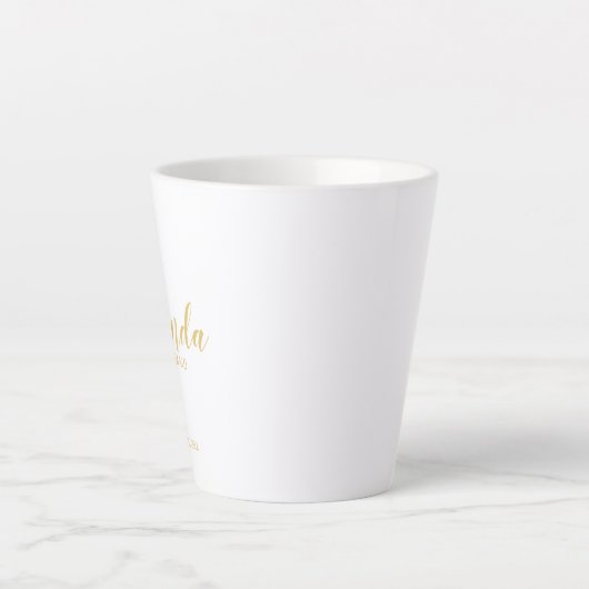 Tasse Latte Script moderne Présentatrice personnalisée Café Mu (Devant)