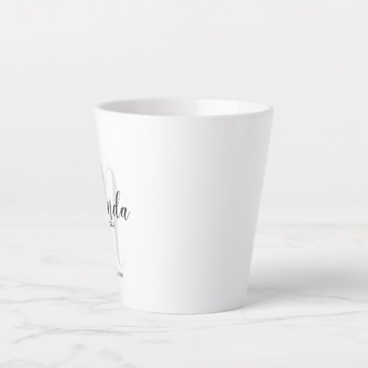 Tasse Latte Script moderne Présentatrice personnalisée Café Mu (Devant)