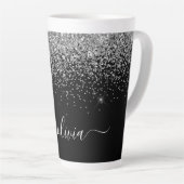 Tasse Latte Script Monogram Girly Name (Angle droit)