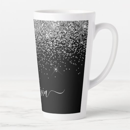 Tasse Latte Script Monogram Girly Name (Droite)