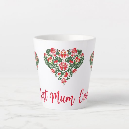 Tasse Latte Script personnalisé de la meilleure maman jamais (Devant)
