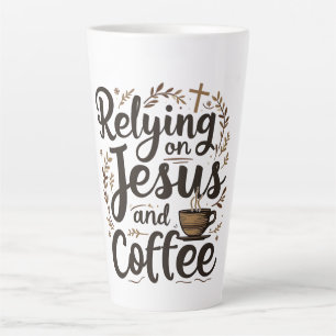 Tasse Latte Se fier à Jésus et à l'amateur de caféine
