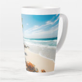 Tasse Latte Sea  Crabs on Tropical Beach – Serene Ocea (Angle droit)