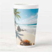 Tasse Latte Sea  Crabs on Tropical Beach – Serene Ocea (Devant)