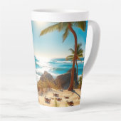 Tasse Latte Sea  Crabs on Tropical Beach – Serene Ocea (Angle droit)