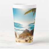 Tasse Latte Sea  Crabs on Tropical Beach – Serene Ocea (Devant)