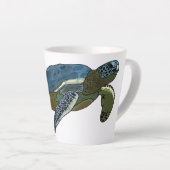 Tasse Latte Sea turtle cartoon (Angle droit)