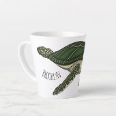 Tasse Latte Sea turtle cartoon (Angle gauche)