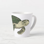 Tasse Latte Sea turtle cartoon (Angle droit)