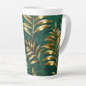 Tasse Latte Seamless pattern with golden ferns (Angle droit)