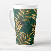 Tasse Latte Seamless pattern with golden ferns (Angle gauche)