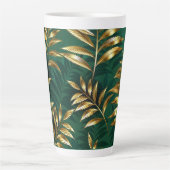 Tasse Latte Seamless pattern with golden ferns (Devant)