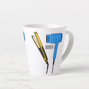 Tasse Latte Sèche-cheveux & lisseuse-cheveux illustration