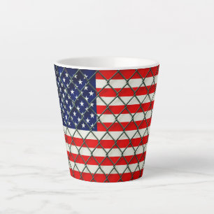 Tasse Latte Sécurité du drapeau américain