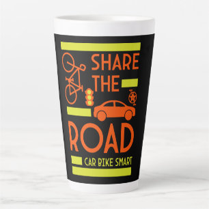 Tasse Latte Sécurité routière à bicyclette