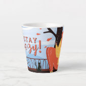 Tasse Latte Séjour Cosy Hygge Automne FolkArt Deco AJOUTER NOM (Devant)