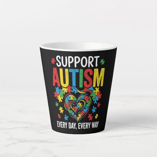 Tasse Latte Sensibilisation à l'autisme (Devant)