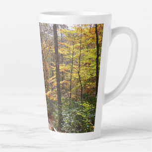 Tasse Latte Sentier ensoleillé d'automne à Laurel Hill State P