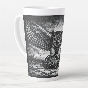 Tasse Latte Sentinelle Hibou ailé par BurnsInHell