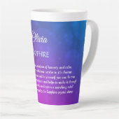 Tasse Latte Septembre Birthstone Sapphire conception  (Angle droit)