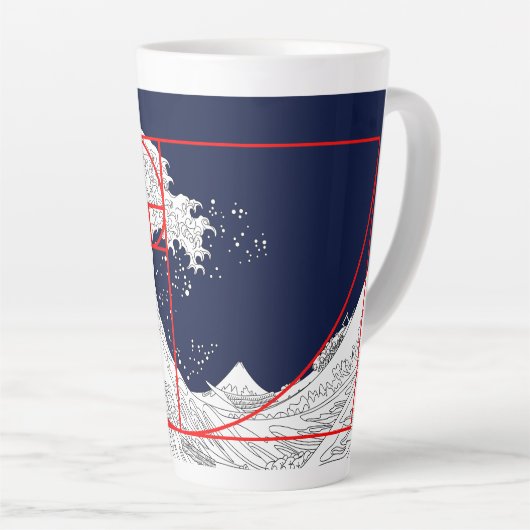 Tasse Latte Séquence Fibonacci et la Grande Vague (Angle droit)