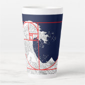 Tasse Latte Séquence Fibonacci et la Grande Vague (Devant)