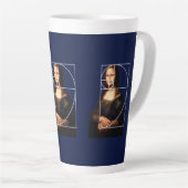 Tasse Latte Séquence Leonardo da Vinci Mona Lisa Fibonacci (Angle droit)