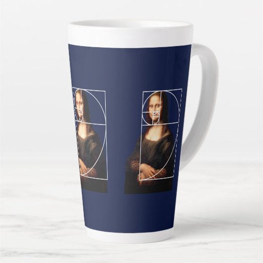 Tasse Latte Séquence Leonardo da Vinci Mona Lisa Fibonacci (Angle droit)