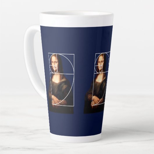 Tasse Latte Séquence Leonardo da Vinci Mona Lisa Fibonacci (Angle gauche)