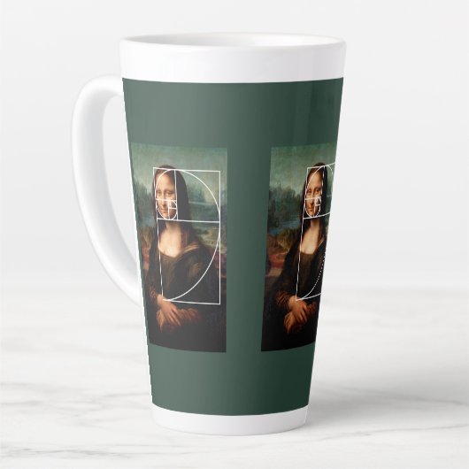 Tasse Latte Séquence Leonardo da Vinci Mona Lisa Fibonacci (Angle gauche)